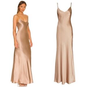 L'AGENCE Serita Slip Dress - Cappuccino